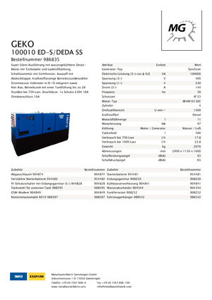 Generatoare de curent diesel Geko ® 100010 ED-S/DEDA