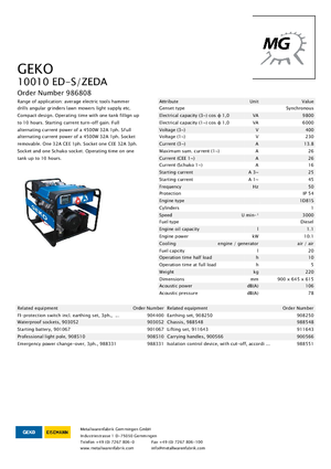 Generatoare de curent diesel Geko ® 10010 ED-S/ZEDA