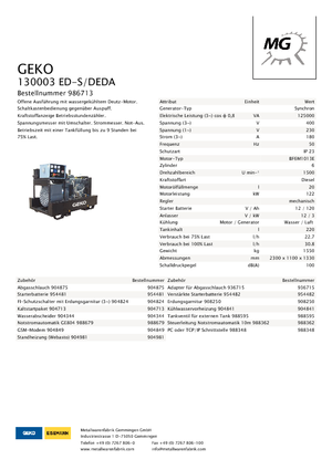 Generatoare de curent diesel Geko ® 130003 ED-S/DEDA