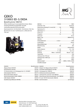 Generatoare de curent diesel Geko ® 310003 ED-S/DEDA