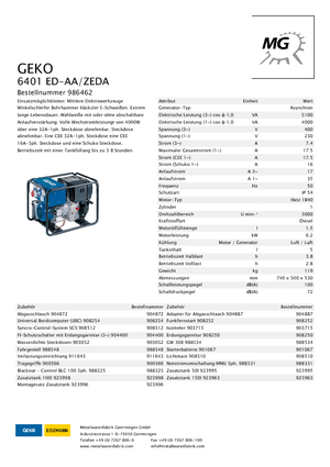 Generatoare de curent diesel Geko ® 6401 ED-AA/ZEDA
