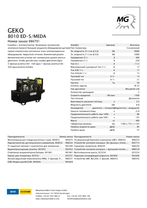 Generatoare de curent diesel Geko ® 8010 ED-S/MEDA