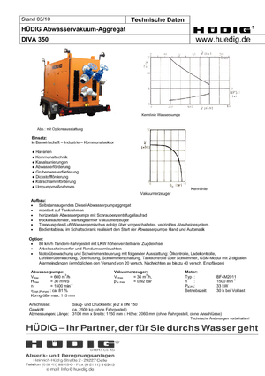 Instalații de scăderea a apelor subterane Hüdig Diva 350 Whisper