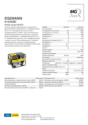 Generatoare de curent diesel Eisemann H 6400 D