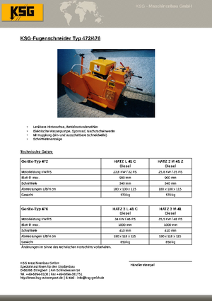 Fierăstraie pentru podea KSG-Maschinenbau KSG 476