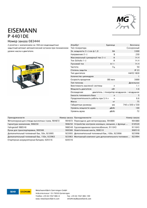 Generatoare de curent diesel Eisemann P 4401 DE