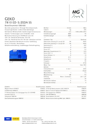 Generatoare de curent diesel Geko ® 7810 ED-S/ZEDA