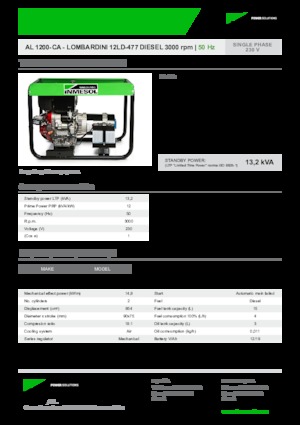 Generatoare de curent diesel INMESOL AL 1200-CA