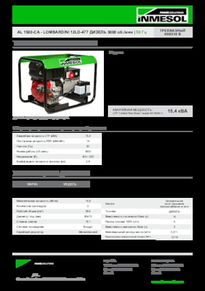Generatoare de curent diesel INMESOL AL 1500-CA