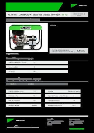 Generatoare de curent diesel INMESOL AL 850-E