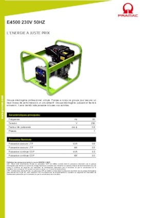 Generatoare de curent diesel PRAMAC Lifter E 4500 SYH