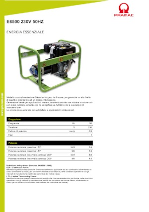Generatoare de curent diesel PRAMAC Lifter E 6500 SYH