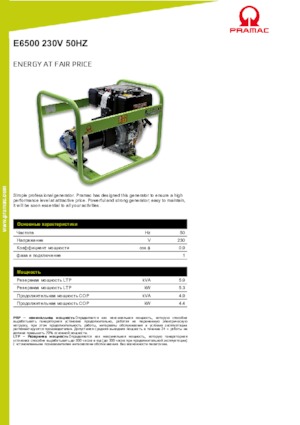 Generatoare de curent diesel PRAMAC Lifter E 6500 SYH