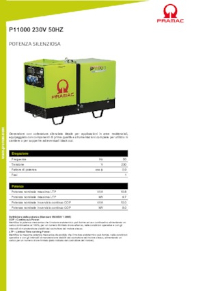 Generatoare de curent diesel PRAMAC Lifter P 11000 TYA