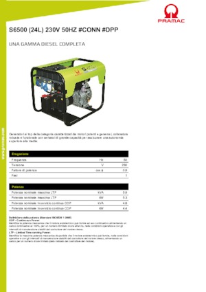 Generatoare de curent diesel PRAMAC Lifter S 6500 SYA