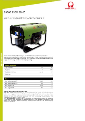Generatoare de curent diesel PRAMAC Lifter S 9000 TRA