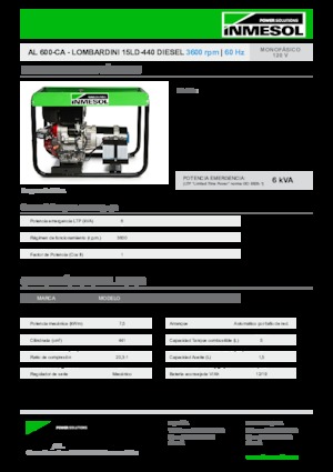 Generatoare de curent diesel INMESOL AL 600-CA