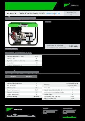 Generatoare de curent diesel INMESOL AL 975-CA