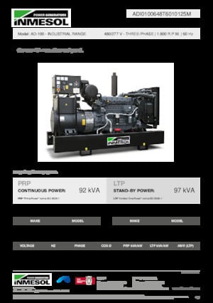 Generatoare de curent diesel INMESOL AD-100