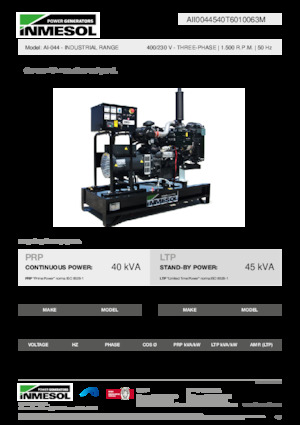 Generatoare de curent diesel INMESOL AI-044
