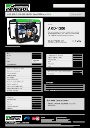 Generatoare de curent diesel INMESOL AKD-1200-E