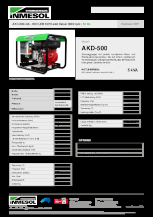 Generatoare de curent diesel INMESOL AKD-500-CA