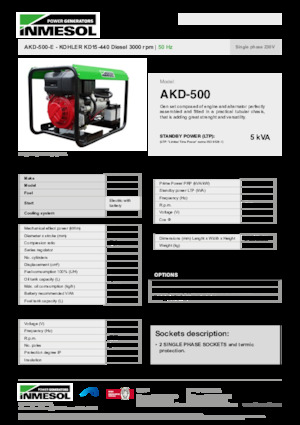 Generatoare de curent diesel INMESOL AKD-500-E