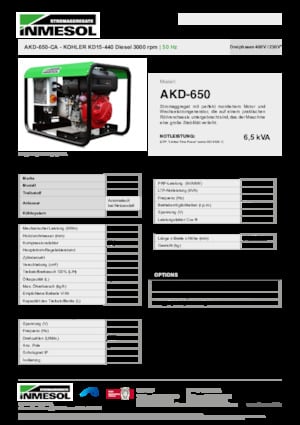 Generatoare de curent diesel INMESOL AKD-650-CA