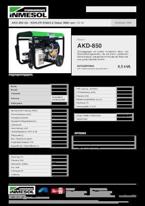 Generatoare de curent diesel INMESOL AKD-850-CA