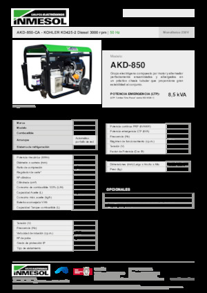 Generatoare de curent diesel INMESOL AKD-850-CA
