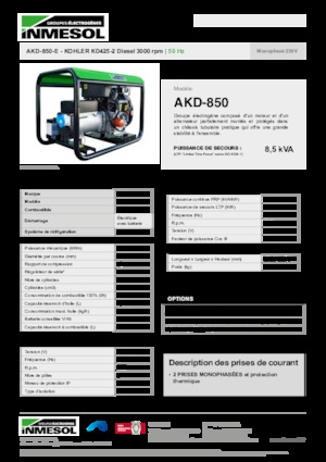 Generatoare de curent diesel INMESOL AKD-850-E