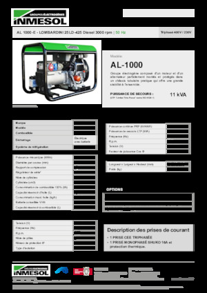 Generatoare de curent diesel INMESOL AL 1000-E