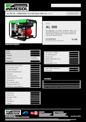 Generatoare de curent diesel INMESOL AL 500-CA