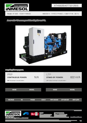 Generatoare de curent diesel INMESOL AT-825