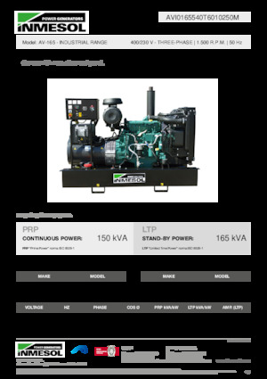 Generatoare de curent diesel INMESOL AV-165
