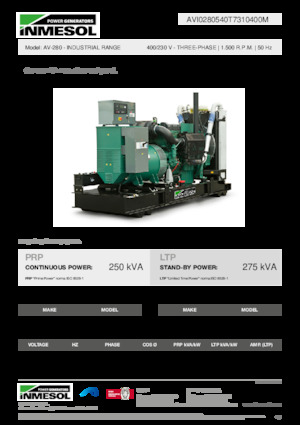 Generatoare de curent diesel INMESOL AV-280