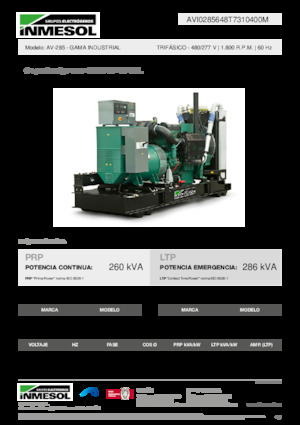 Generatoare de curent diesel INMESOL AV-285
