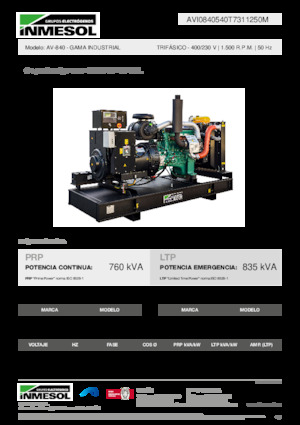 Generatoare de curent diesel INMESOL AV-840