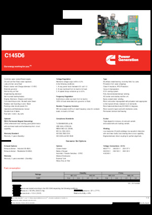 Generatoare de curent diesel Cummins C145D6
