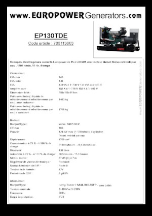Generatoare de curent diesel Europower EP130TDE (LS)