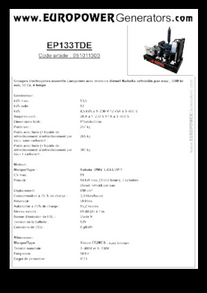 Generatoare de curent diesel Europower EP133TDE (S)