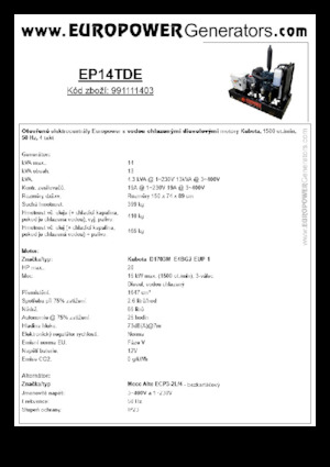 Generatoare de curent diesel Europower EP14TDE (MA)
