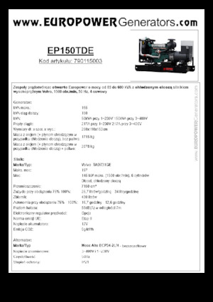 Generatoare de curent diesel Europower EP150TDE (MA)
