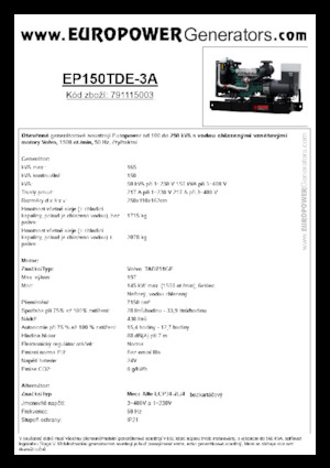 Generatoare de curent diesel Europower EP150TDE-3A (MA)