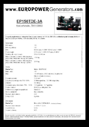 Generatoare de curent diesel Europower EP150TDE-3A (MA)