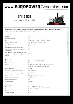 Generatoare de curent diesel Europower EP163DE (S)