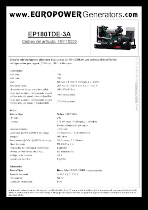 Generatoare de curent diesel Europower EP180TDE-3A (MA)