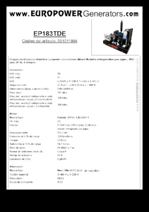 Generatoare de curent diesel Europower EP183TDE (MA)