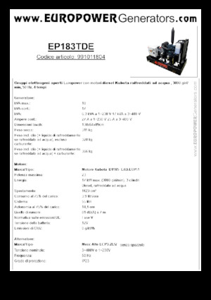 Generatoare de curent diesel Europower EP183TDE (MA)