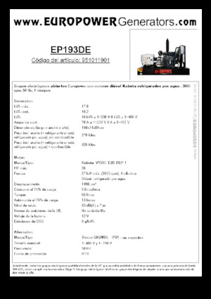 Generatoare de curent diesel Europower EP193DE (S)